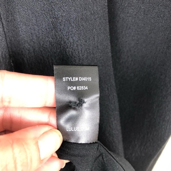 NWT Lulus- Capsleeve black long dress maxi with back keyhole slits size: s - Picture 9 of 16